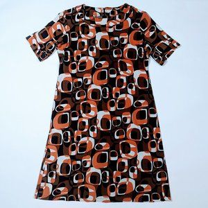 **SOLD ON DIFF PLATFORM**70s Retro Funky Patterned Dress
